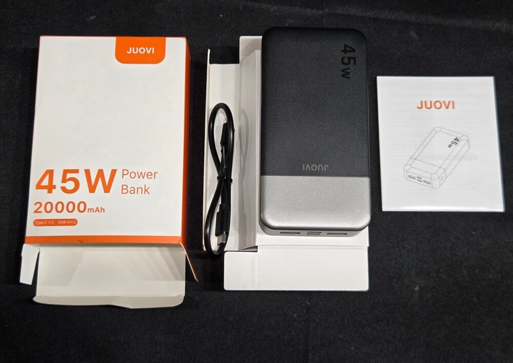 JUOVI 45W 20000mAh Power Bank USB-C Fast Charge Portable Charger